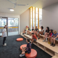 A small project of significant impact, existing library, service and outdoor spaces were transformed into a dynamic learning facility for STEM and Art. 